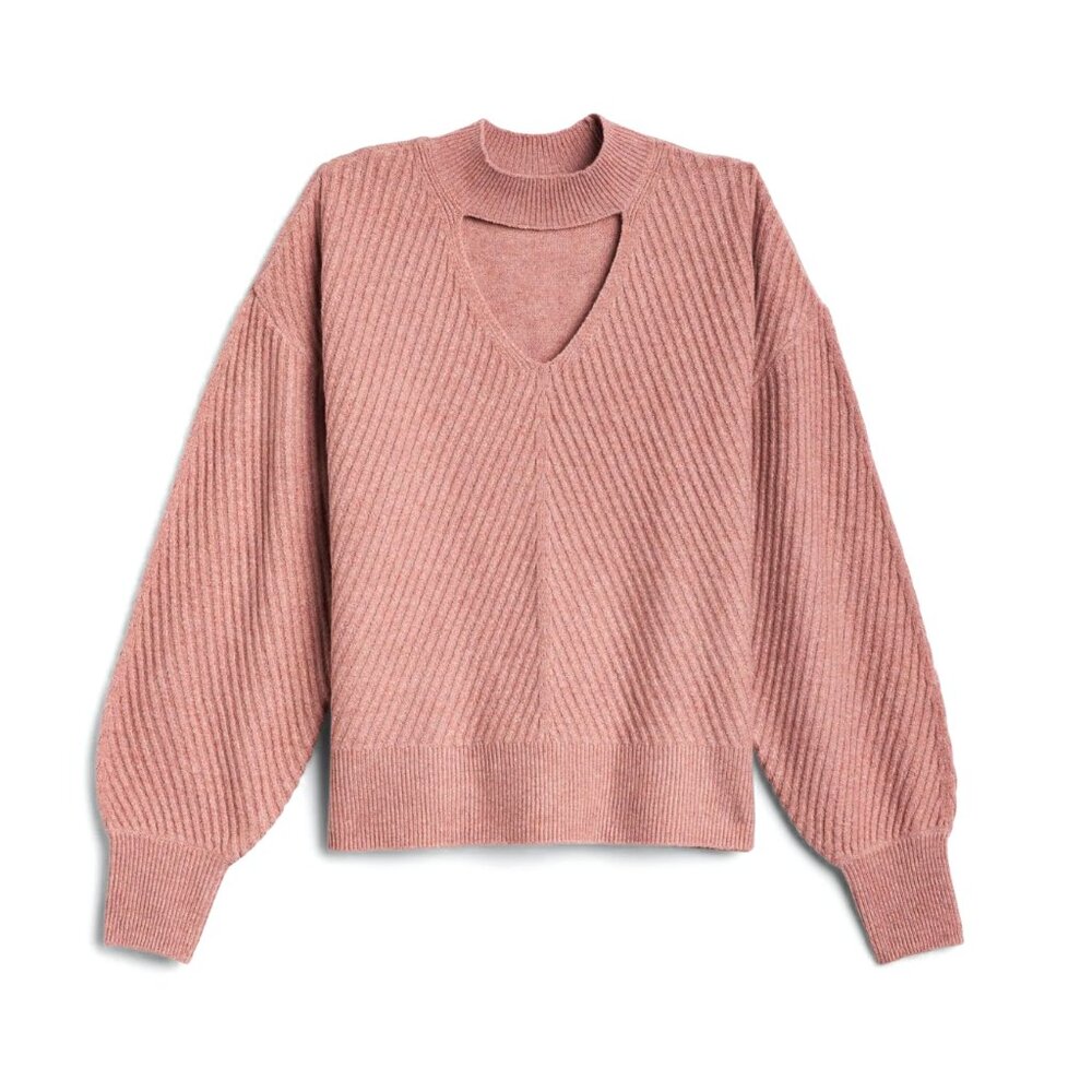 WYNTER Inara Cutout Detail Mock Neck Sweater